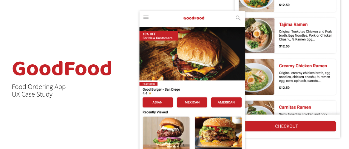 GoodFood - Food Ordering App - UX Case Study